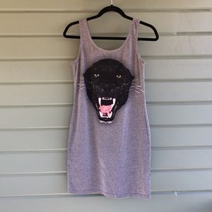 H&M Grey Panther Graphic Tank Dress